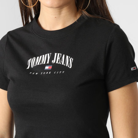 Tommy Jeans - Maglietta da donna Baby Essential Logo Crop 4910 Nero
