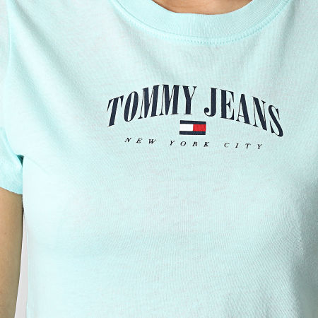 Tommy Jeans - Tee Shirt Crop Femme Baby Essential Logo 4910 Bleu Clair