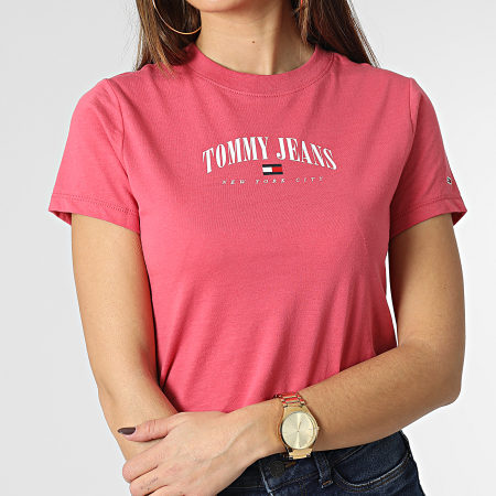 Tommy Jeans - Maglietta da donna Baby Essential Logo Crop 4910 Rosa