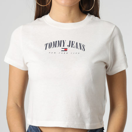 Tommy Jeans - Maglietta da donna Baby Essential Logo 4910 Beige chiaro
