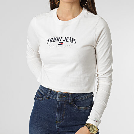 Tommy Jeans - Maglietta a maniche lunghe da donna Baby Logo 2 4911 Beige chiaro