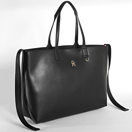 Tommy Hilfiger - Lot Borsa Tote e Clutch Donna Iconic Tommy Tote Solid 4182 Nero