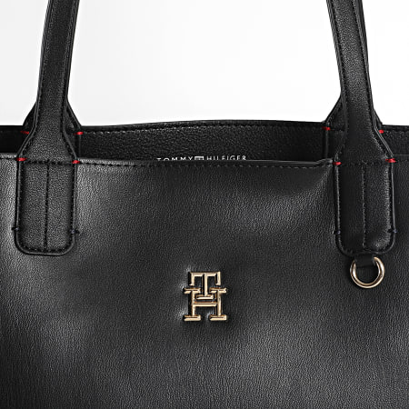 Tommy Hilfiger - Lot Borsa Tote e Clutch Donna Iconic Tommy Tote Solid 4182 Nero