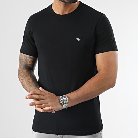 Emporio Armani - Juego de 4 camisetas 111267-2F722 Blanco Negro
