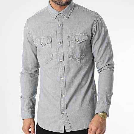 Jack And Jones - Chemise Jean A Manches Longues Sheridan Gris
