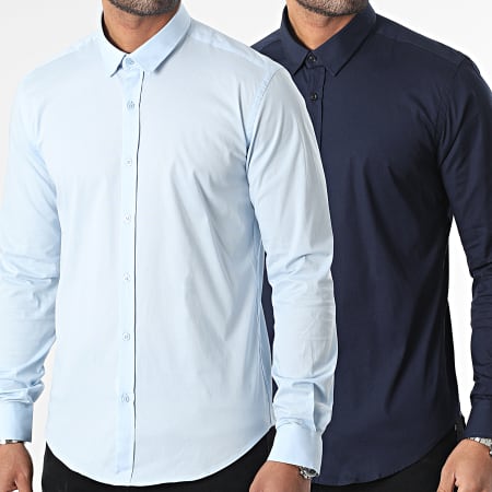 LBO - Lote de 2 camisas de manga larga 2930294 Azul marino