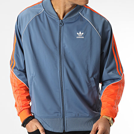 Adidas Originals - Veste Zippée A Bandes HI3003 Bleu Orange