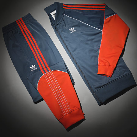 Adidas Originals - HI3003 Giacca con zip a righe blu-arancio