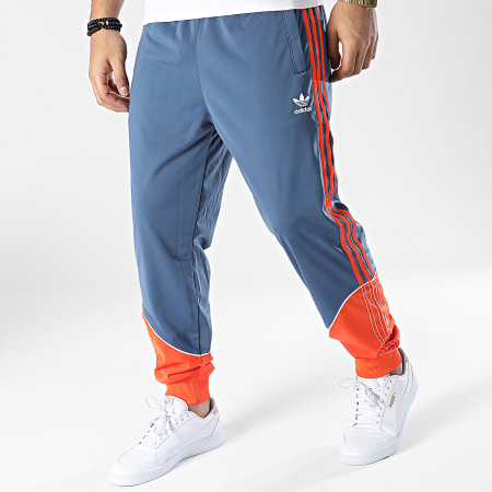Adidas Originals - HI3007 Pantalón de chándal con banda azul y naranja
