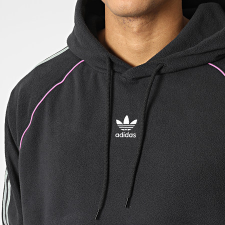 Adidas Originals - Sweat Capuche A Bandes Polaire HI3015 Noir