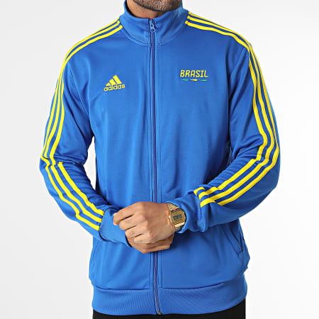 Adidas Sportswear - Brasil HN0914 Giacca con zip a righe blu