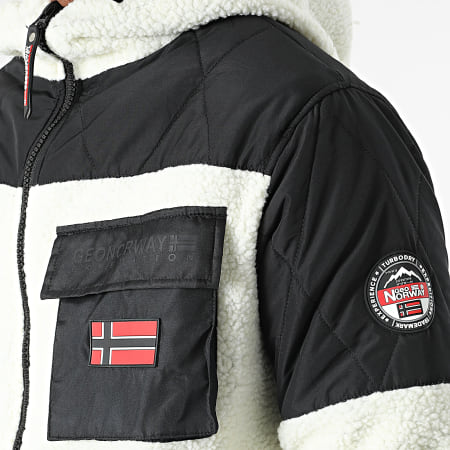 Geographical Norway - Ursam Chaqueta con capucha polar beige negra