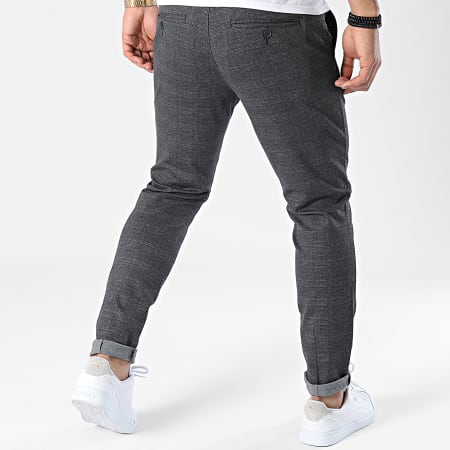 Only And Sons - Pantalon A Carreaux Mark Tap Check 22024047 Gris Anthracite