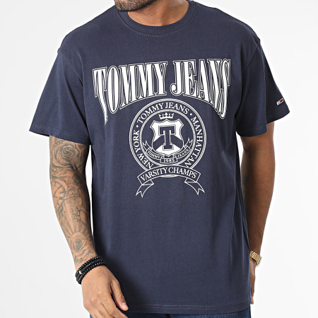 Tommy Jeans - Tee Shirt Relaxed Varsity 5645 Bleu Marine