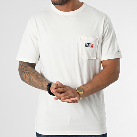 Tommy Jeans - Klassiek Tijdloos Tommy 5773 Beige Pocket T-shirt