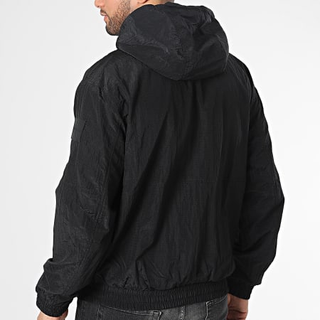 Calvin Klein - Giacca a vento 2499 Ripstop nero con cappuccio e zip