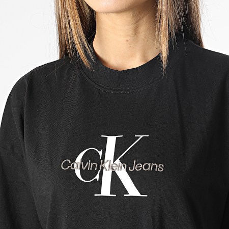Calvin Klein - Robe Femme Tee Shirt Monologo Long 0511 Noir