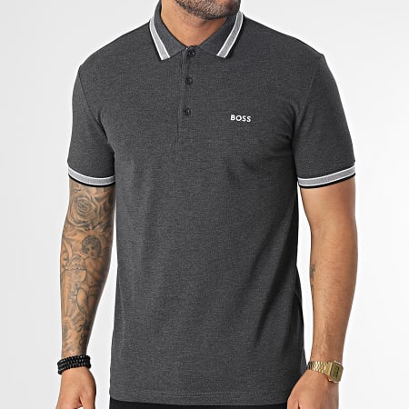 BOSS - Polo Manches Courtes Paddy 50468983 Gris Anthracite Chiné