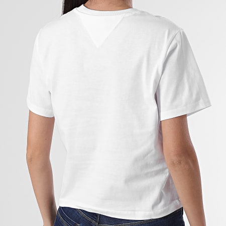 Tommy Jeans - Tee Shirt Crop Femme Serif Linear 5049 Blanc