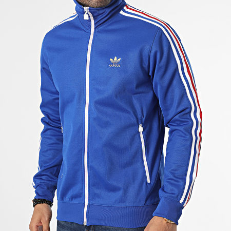 Adidas Originals - Veste Zippée A Bandes FB Nations HK7406 Bleu Roi Doré 