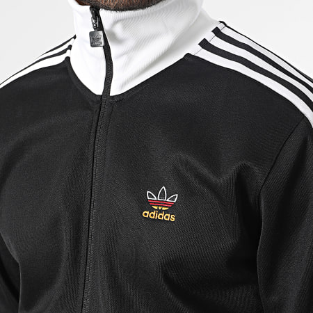 Adidas Originals - FB Nations Chaqueta con cremallera a rayas HK7408 Negro Blanco