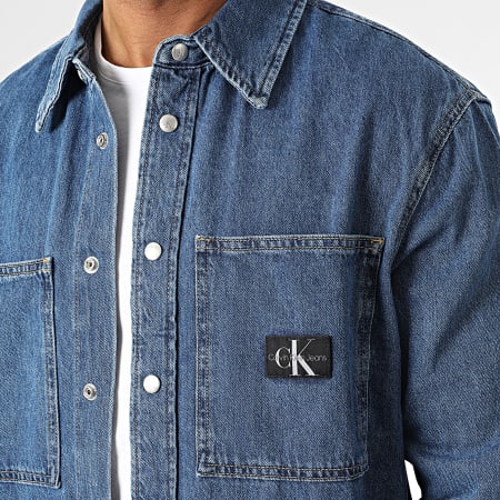 Calvin Klein - Camicia a maniche lunghe in denim rilassata Linear 2389 Blue Denim