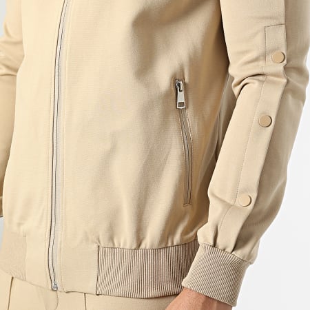 Frilivin - Set giacca con zip e pantaloni da jogging Sand