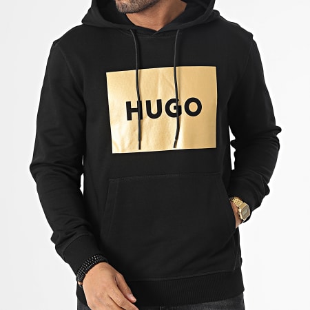 HUGO - Felpa con cappuccio Duratschi 50484743 Nero Oro