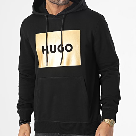 HUGO - Duratschi Sudadera con capucha 50484743 Negro Oro