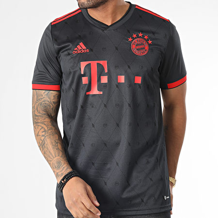 Adidas Sportswear - Maillot De Foot A Bandes FC Bayern Munich H39907 Noir Rouge