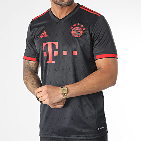 Adidas Sportswear - Maillot De Foot A Bandes FC Bayern Munich H39907 Noir Rouge