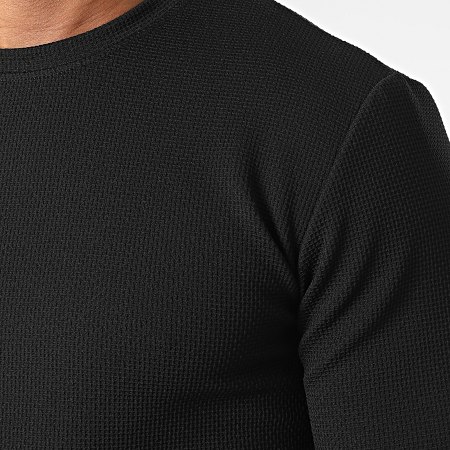 Frilivin - Set di maglietta a maniche lunghe e pantaloni da jogging neri