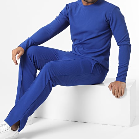 Frilivin - Ensemble Tee Shirt Manches Longues Et Pantalon Jogging Bleu Roi
