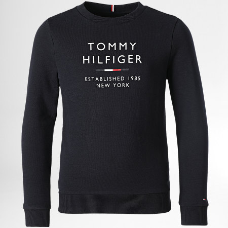 Tommy Hilfiger - Sudadera cuello redondo niño Logo 7960 Azul marino