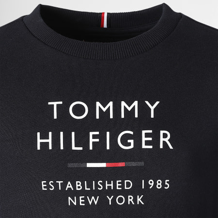 Tommy Hilfiger - Felpa girocollo da bambino Logo 7960 blu navy