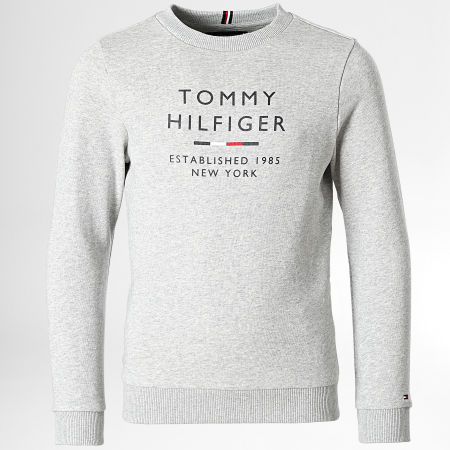 Tommy Hilfiger - Felpa girocollo Logo 7960 Heather Grey per bambini
