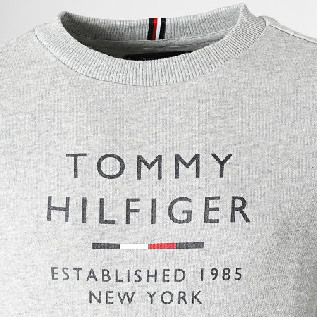 Tommy Hilfiger - Felpa girocollo Logo 7960 Heather Grey per bambini