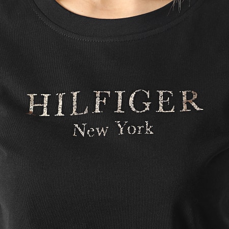 Tommy Hilfiger - Tee Shirt Femme Regular Foil 7194 Noir