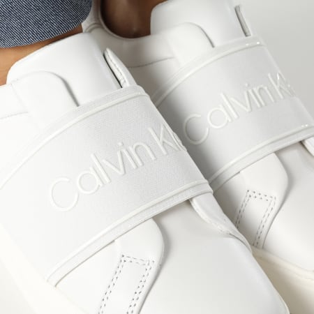 Calvin Klein - Zapatillas para mujer Cupsole Slip On 1352 Bright White