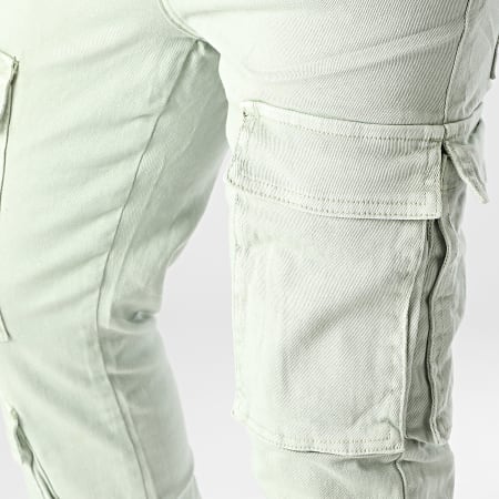Frilivin - Pantaloni Cargo Jean verde chiaro