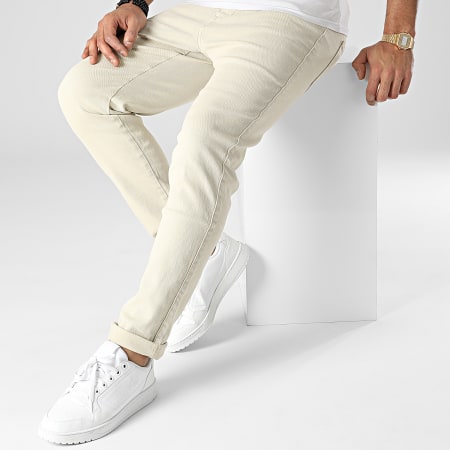Frilivin - Jeans beige dal taglio regolare