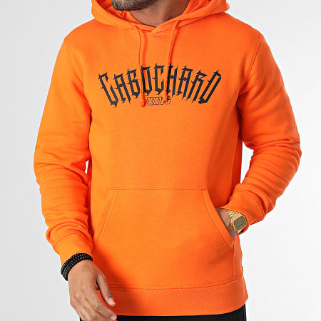 25G - Nuova felpa con cappuccio arancione e nera Cabochard