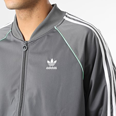 Adidas Originals - Veste Zippée A Bandes Tricot SST HI3002 Gris