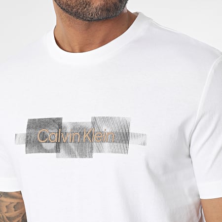Calvin Klein - Tee Shirt Box Striped Logo 0799 Blanc