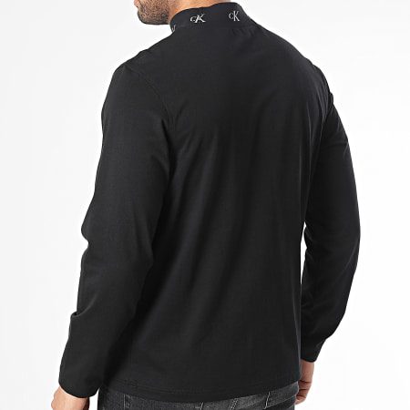 Calvin Klein - Tee Shirt Manches Longues Logo Jacquard Mock 2465 Noir