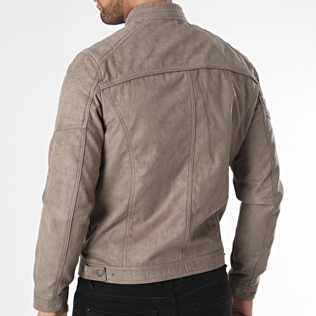 Jack And Jones - Giacca con zip Rocky Suede Beige Taupe