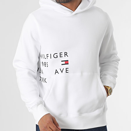 Tommy Hilfiger - Sweat Capuche Off Placement Text 9303 Blanc