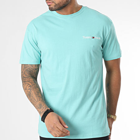 Tommy Jeans - Tee Shirt Classic Linear Chest 5790 Turquoise