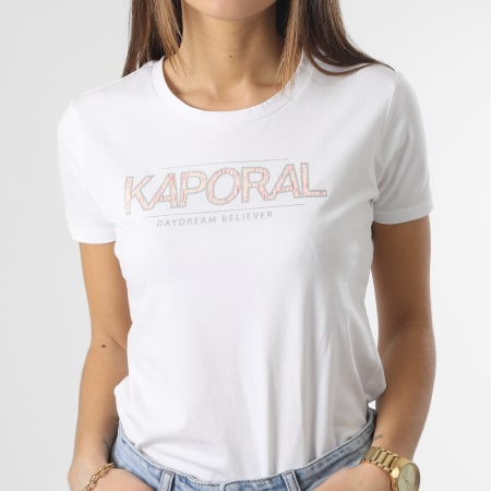 Kaporal - Tee Shirt Femme Jall Blanc Argenté