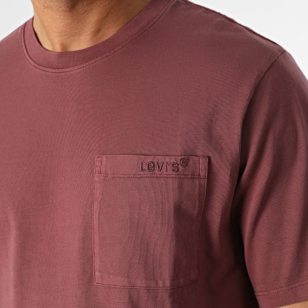 Levi's - A3697 Camiseta con bolsillo burdeos